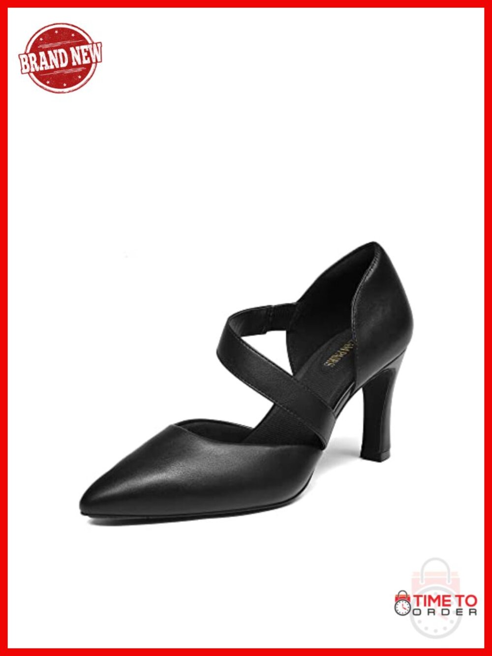 Women's Pointed Toe Pumps 3 Inch High Heels Faux Leather Work Office Wedding